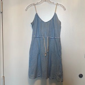 H and M blue striped dress size XS